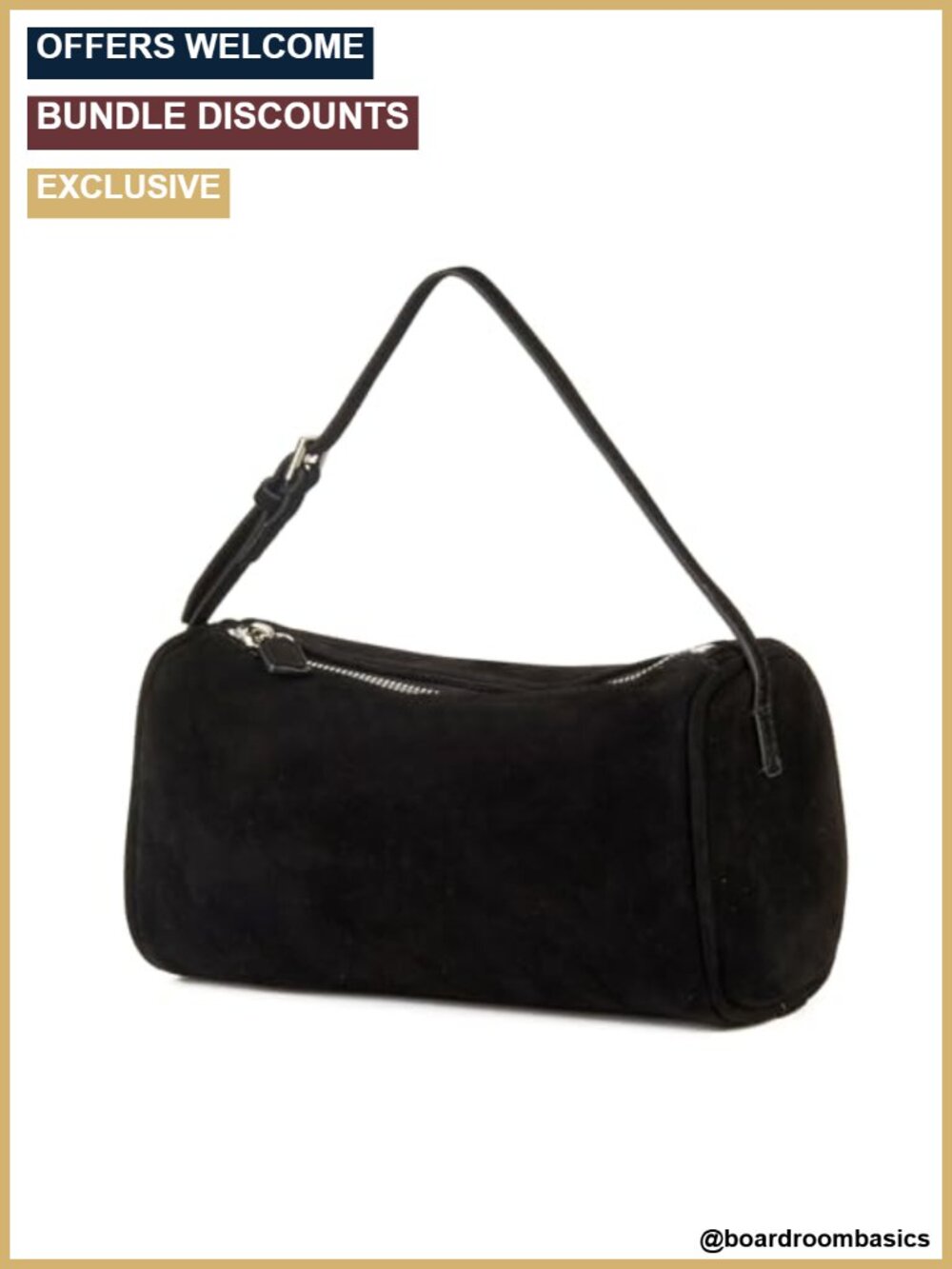 Premium Suede Leather Crossbody Hobo Bag Small Barrel Purse for Women